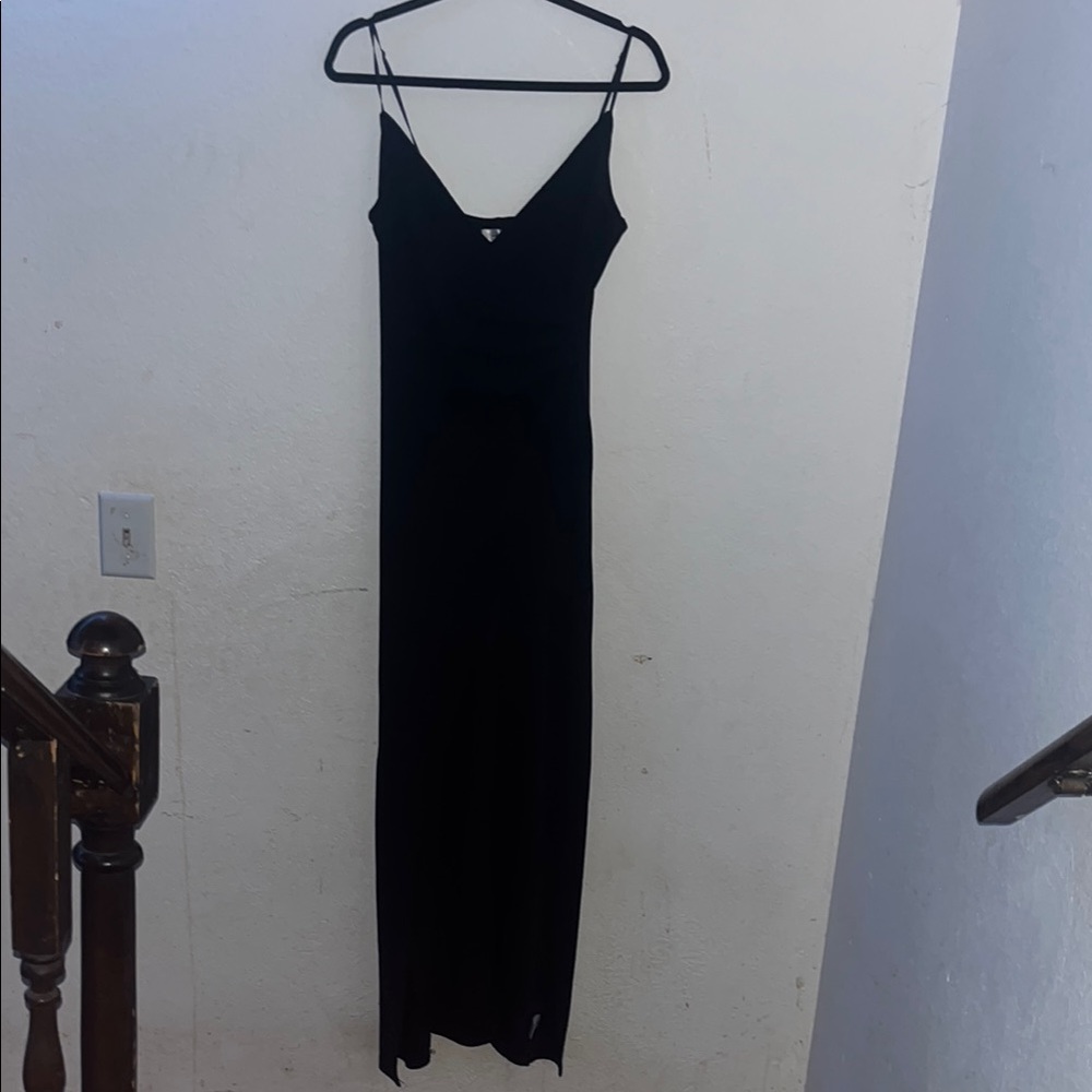 Emerald Sundae Black Spaghetti Strap Maxi Dress